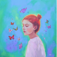 'The Butterfly Effect'©  £777  (60cm x 60cm deep edge canvas)